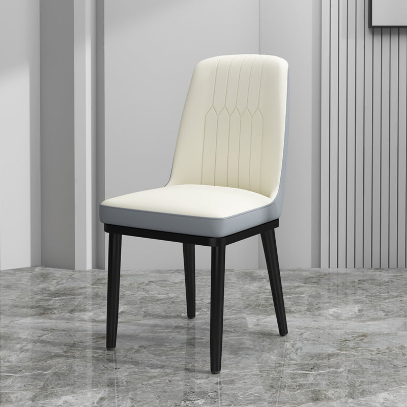 Scandinavian Style Metal Dining Chair Armless Parsons Dining Chair for Home Cream Gray 1 Piece Clearhalo ' kitchen&dining_furn' 'Dining Chairs' 'Dining Tables & Seating' 'dining_chair' 'furn' 'furn_dining_chair' 'Furniture' 'furniture_dining_chair' 'Kitchen & Dining Furniture' 'kitchen' 3852266