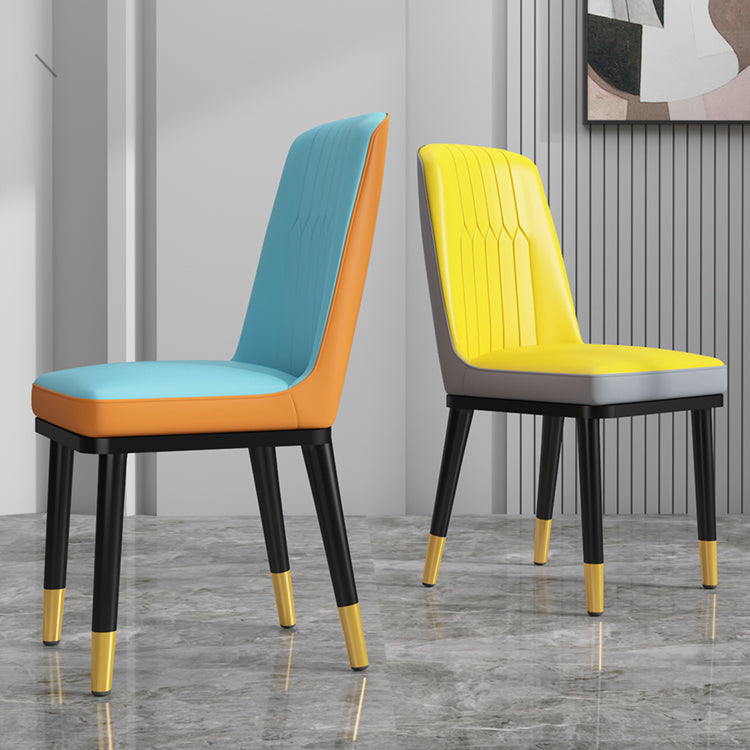 Scandinavian Style Metal Dining Chair Armless Parsons Dining Chair for Home Clearhalo ' kitchen&dining_furn' 'Dining Chairs' 'Dining Tables & Seating' 'dining_chair' 'furn' 'furn_dining_chair' 'Furniture' 'furniture_dining_chair' 'Kitchen & Dining Furniture' 'kitchen' 3852267