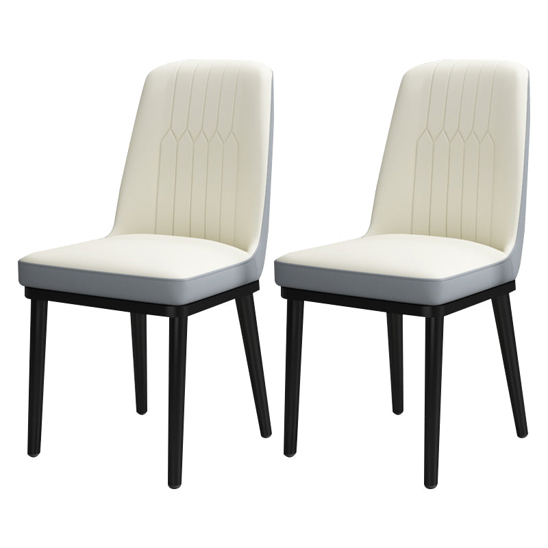 Scandinavian Style Metal Dining Chair Armless Parsons Dining Chair for Home Cream Gray 2 Piece Set Clearhalo ' kitchen&dining_furn' 'Dining Chairs' 'Dining Tables & Seating' 'dining_chair' 'furn' 'furn_dining_chair' 'Furniture' 'furniture_dining_chair' 'Kitchen & Dining Furniture' 'kitchen' 3852268