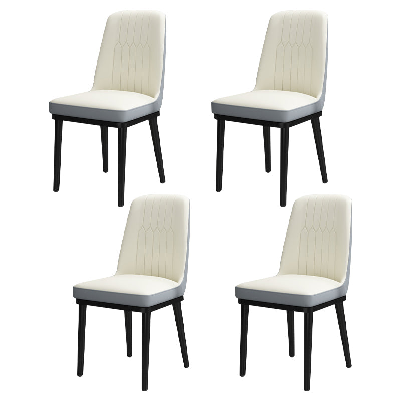 Scandinavian Style Metal Dining Chair Armless Parsons Dining Chair for Home Cream Gray 4 Piece Set Clearhalo ' kitchen&dining_furn' 'Dining Chairs' 'Dining Tables & Seating' 'dining_chair' 'furn' 'furn_dining_chair' 'Furniture' 'furniture_dining_chair' 'Kitchen & Dining Furniture' 'kitchen' 3852269