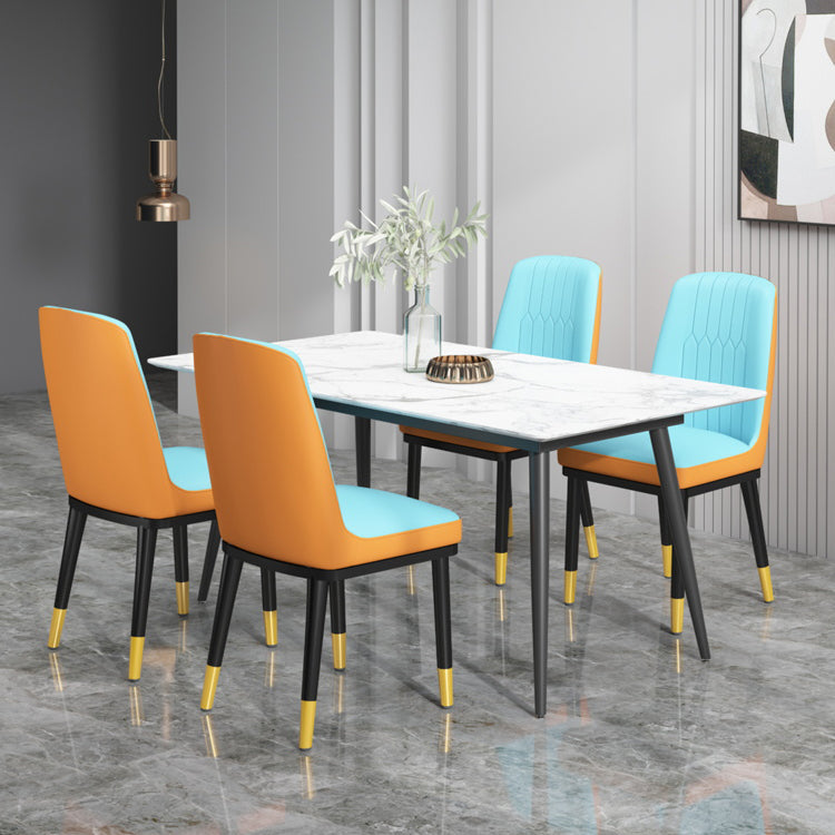 Scandinavian Style Metal Dining Chair Armless Parsons Dining Chair for Home Clearhalo ' kitchen&dining_furn' 'Dining Chairs' 'Dining Tables & Seating' 'dining_chair' 'furn' 'furn_dining_chair' 'Furniture' 'furniture_dining_chair' 'Kitchen & Dining Furniture' 'kitchen' 3852274