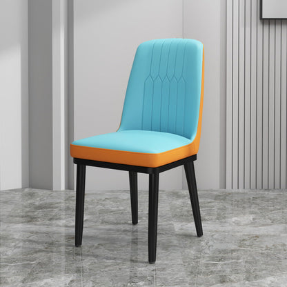 Scandinavian Style Metal Dining Chair Armless Parsons Dining Chair for Home Blue-Orange 1 Piece Clearhalo ' kitchen&dining_furn' 'Dining Chairs' 'Dining Tables & Seating' 'dining_chair' 'furn' 'furn_dining_chair' 'Furniture' 'furniture_dining_chair' 'Kitchen & Dining Furniture' 'kitchen' 3852279