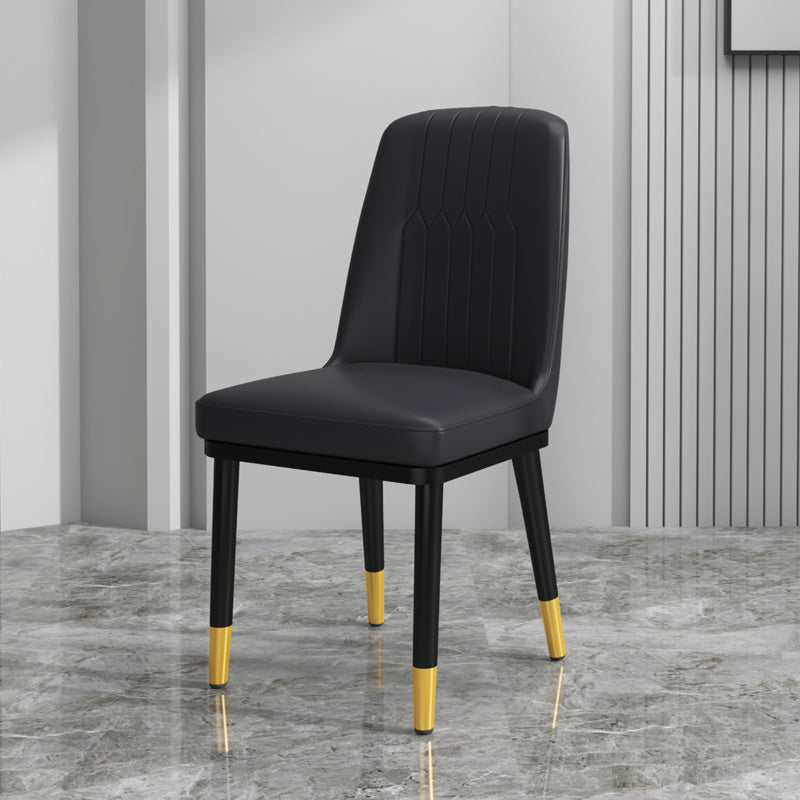 Scandinavian Style Metal Dining Chair Armless Parsons Dining Chair for Home Black 1 Piece Clearhalo ' kitchen&dining_furn' 'Dining Chairs' 'Dining Tables & Seating' 'dining_chair' 'furn' 'furn_dining_chair' 'Furniture' 'furniture_dining_chair' 'Kitchen & Dining Furniture' 'kitchen' 3852285