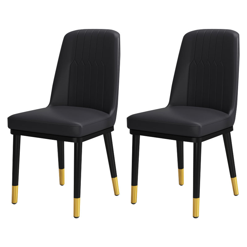 Scandinavian Style Metal Dining Chair Armless Parsons Dining Chair for Home Black 2 Piece Set Clearhalo ' kitchen&dining_furn' 'Dining Chairs' 'Dining Tables & Seating' 'dining_chair' 'furn' 'furn_dining_chair' 'Furniture' 'furniture_dining_chair' 'Kitchen & Dining Furniture' 'kitchen' 3852286