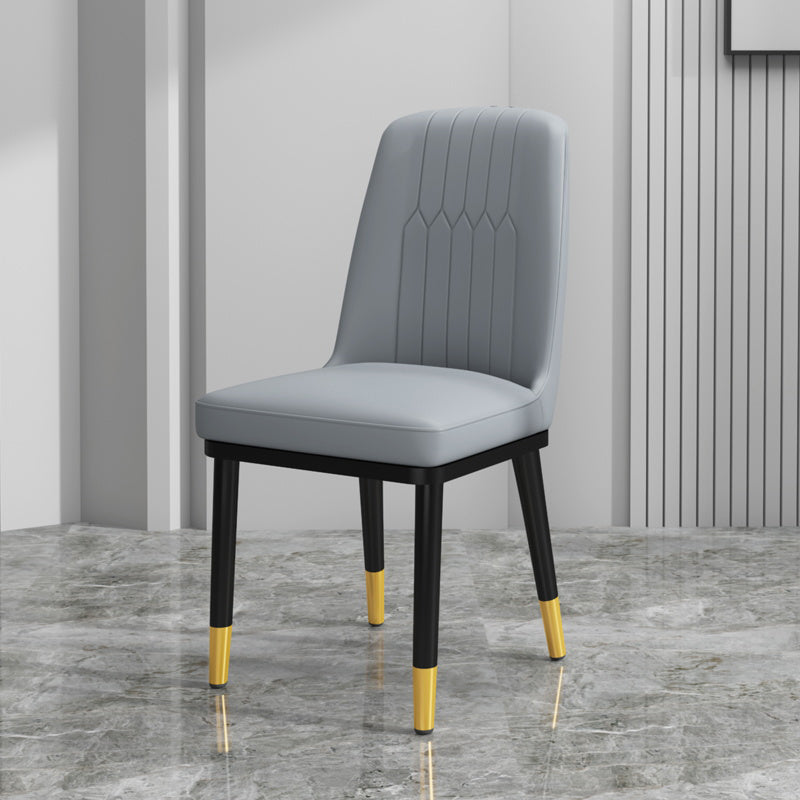 Scandinavian Style Metal Dining Chair Armless Parsons Dining Chair for Home Light Gray 1 Piece Clearhalo ' kitchen&dining_furn' 'Dining Chairs' 'Dining Tables & Seating' 'dining_chair' 'furn' 'furn_dining_chair' 'Furniture' 'furniture_dining_chair' 'Kitchen & Dining Furniture' 'kitchen' 3852288