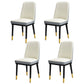 Scandinavian Style Metal Dining Chair Armless Parsons Dining Chair for Home White-Gray 4 Piece Set Clearhalo ' kitchen&dining_furn' 'Dining Chairs' 'Dining Tables & Seating' 'dining_chair' 'furn' 'furn_dining_chair' 'Furniture' 'furniture_dining_chair' 'Kitchen & Dining Furniture' 'kitchen' 3852296