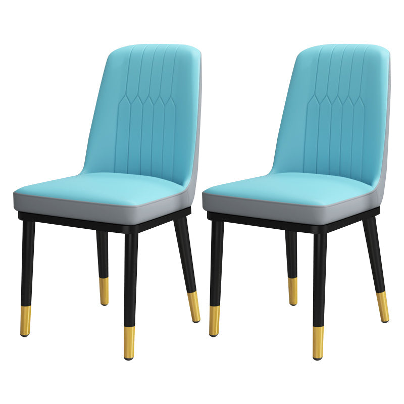 Scandinavian Style Metal Dining Chair Armless Parsons Dining Chair for Home Sky Blue 2 Piece Set Clearhalo ' kitchen&dining_furn' 'Dining Chairs' 'Dining Tables & Seating' 'dining_chair' 'furn' 'furn_dining_chair' 'Furniture' 'furniture_dining_chair' 'Kitchen & Dining Furniture' 'kitchen' 3852298