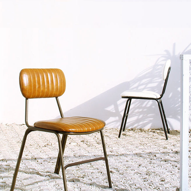 Industrial Style Leather Dining Side Chairs Open Back Dining Side Chair for Home Clearhalo ' kitchen&dining_furn' 'Dining Chairs' 'Dining Tables & Seating' 'dining_chair' 'furn' 'furn_dining_chair' 'Furniture' 'furniture_dining_chair' 'Kitchen & Dining Furniture' 'kitchen' 3852315