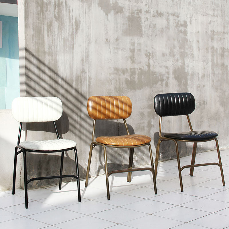 Industrial Style Leather Dining Side Chairs Open Back Dining Side Chair for Home Clearhalo ' kitchen&dining_furn' 'Dining Chairs' 'Dining Tables & Seating' 'dining_chair' 'furn' 'furn_dining_chair' 'Furniture' 'furniture_dining_chair' 'Kitchen & Dining Furniture' 'kitchen' 3852317