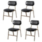 Industrial Style Leather Dining Side Chairs Open Back Dining Side Chair for Home Black 4 Piece Set Clearhalo ' kitchen&dining_furn' 'Dining Chairs' 'Dining Tables & Seating' 'dining_chair' 'furn' 'furn_dining_chair' 'Furniture' 'furniture_dining_chair' 'Kitchen & Dining Furniture' 'kitchen' 3852319