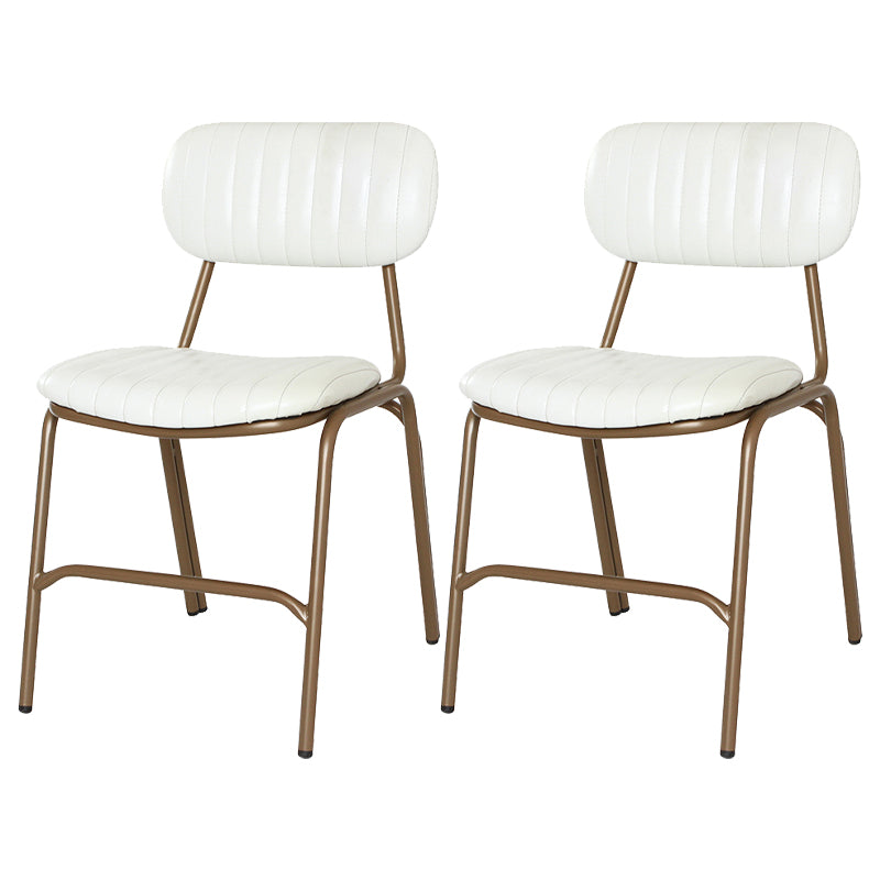 Industrial Style Leather Dining Side Chairs Open Back Dining Side Chair for Home White 2 Piece Set Clearhalo ' kitchen&dining_furn' 'Dining Chairs' 'Dining Tables & Seating' 'dining_chair' 'furn' 'furn_dining_chair' 'Furniture' 'furniture_dining_chair' 'Kitchen & Dining Furniture' 'kitchen' 3852324
