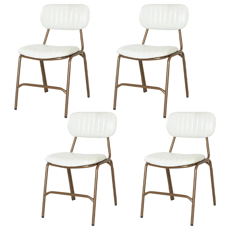 Industrial Style Leather Dining Side Chairs Open Back Dining Side Chair for Home White 4 Piece Set Clearhalo ' kitchen&dining_furn' 'Dining Chairs' 'Dining Tables & Seating' 'dining_chair' 'furn' 'furn_dining_chair' 'Furniture' 'furniture_dining_chair' 'Kitchen & Dining Furniture' 'kitchen' 3852326