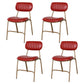 Industrial Style Leather Dining Side Chairs Open Back Dining Side Chair for Home Red 4 Piece Set Clearhalo ' kitchen&dining_furn' 'Dining Chairs' 'Dining Tables & Seating' 'dining_chair' 'furn' 'furn_dining_chair' 'Furniture' 'furniture_dining_chair' 'Kitchen & Dining Furniture' 'kitchen' 3852331