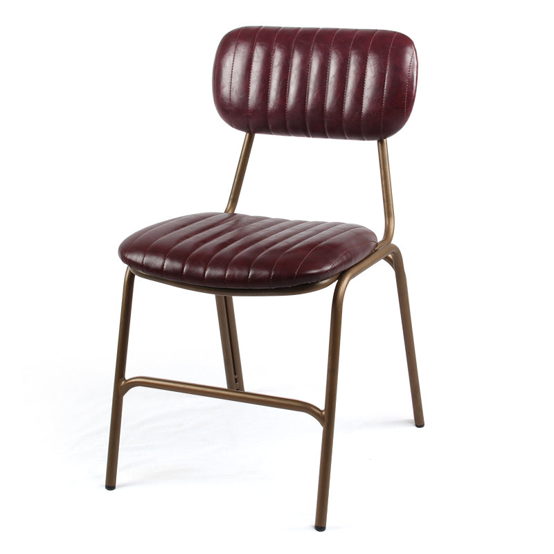 Industrial Style Leather Dining Side Chairs Open Back Dining Side Chair for Home Burgundy 1 Piece Clearhalo ' kitchen&dining_furn' 'Dining Chairs' 'Dining Tables & Seating' 'dining_chair' 'furn' 'furn_dining_chair' 'Furniture' 'furniture_dining_chair' 'Kitchen & Dining Furniture' 'kitchen' 3852334
