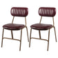 Industrial Style Leather Dining Side Chairs Open Back Dining Side Chair for Home Burgundy 2 Piece Set Clearhalo ' kitchen&dining_furn' 'Dining Chairs' 'Dining Tables & Seating' 'dining_chair' 'furn' 'furn_dining_chair' 'Furniture' 'furniture_dining_chair' 'Kitchen & Dining Furniture' 'kitchen' 3852335