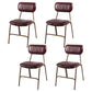 Industrial Style Leather Dining Side Chairs Open Back Dining Side Chair for Home Burgundy 4 Piece Set Clearhalo ' kitchen&dining_furn' 'Dining Chairs' 'Dining Tables & Seating' 'dining_chair' 'furn' 'furn_dining_chair' 'Furniture' 'furniture_dining_chair' 'Kitchen & Dining Furniture' 'kitchen' 3852338