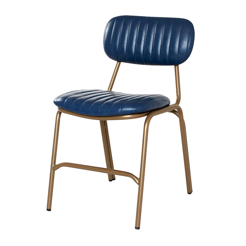 Industrial Style Leather Dining Side Chairs Open Back Dining Side Chair for Home Royal Blue 1 Piece Clearhalo ' kitchen&dining_furn' 'Dining Chairs' 'Dining Tables & Seating' 'dining_chair' 'furn' 'furn_dining_chair' 'Furniture' 'furniture_dining_chair' 'Kitchen & Dining Furniture' 'kitchen' 3852342