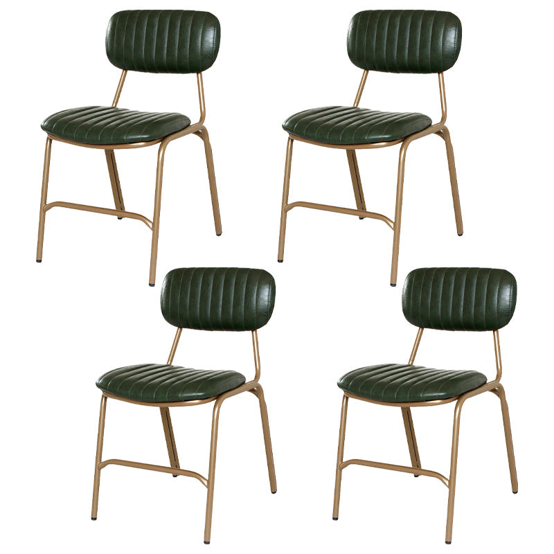 Industrial Style Leather Dining Side Chairs Open Back Dining Side Chair for Home Blackish Green 4 Piece Set Clearhalo ' kitchen&dining_furn' 'Dining Chairs' 'Dining Tables & Seating' 'dining_chair' 'furn' 'furn_dining_chair' 'Furniture' 'furniture_dining_chair' 'Kitchen & Dining Furniture' 'kitchen' 3852347