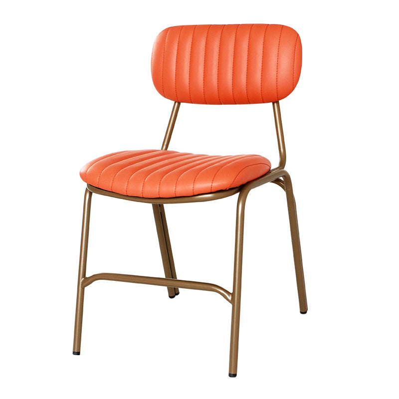 Industrial Style Leather Dining Side Chairs Open Back Dining Side Chair for Home Orange 1 Piece Clearhalo ' kitchen&dining_furn' 'Dining Chairs' 'Dining Tables & Seating' 'dining_chair' 'furn' 'furn_dining_chair' 'Furniture' 'furniture_dining_chair' 'Kitchen & Dining Furniture' 'kitchen' 3852348