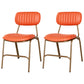 Industrial Style Leather Dining Side Chairs Open Back Dining Side Chair for Home Orange 2 Piece Set Clearhalo ' kitchen&dining_furn' 'Dining Chairs' 'Dining Tables & Seating' 'dining_chair' 'furn' 'furn_dining_chair' 'Furniture' 'furniture_dining_chair' 'Kitchen & Dining Furniture' 'kitchen' 3852349