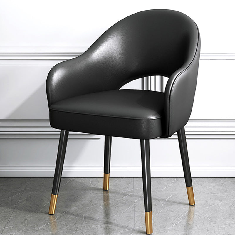 European Glam Style Metal Chairs Set Open Back Arm Dining Room Kitchen Chair Black 1 Piece Clearhalo ' kitchen&dining_furn' 'Dining Chairs' 'Dining Tables & Seating' 'dining_chair' 'furn' 'furn_dining_chair' 'Furniture' 'furniture_dining_chair' 'Kitchen & Dining Furniture' 'kitchen' 3852352