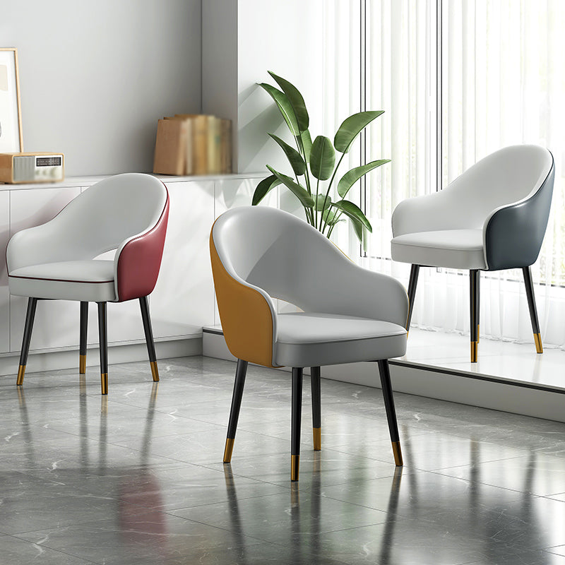 European Glam Style Metal Chairs Set Open Back Arm Dining Room Kitchen Chair Clearhalo ' kitchen&dining_furn' 'Dining Chairs' 'Dining Tables & Seating' 'dining_chair' 'furn' 'furn_dining_chair' 'Furniture' 'furniture_dining_chair' 'Kitchen & Dining Furniture' 'kitchen' 3852353