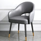 European Glam Style Metal Chairs Set Open Back Arm Dining Room Kitchen Chair Dark Gray 1 Piece Clearhalo ' kitchen&dining_furn' 'Dining Chairs' 'Dining Tables & Seating' 'dining_chair' 'furn' 'furn_dining_chair' 'Furniture' 'furniture_dining_chair' 'Kitchen & Dining Furniture' 'kitchen' 3852358