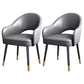 European Glam Style Metal Chairs Set Open Back Arm Dining Room Kitchen Chair Dark Gray 2 Piece Set Clearhalo ' kitchen&dining_furn' 'Dining Chairs' 'Dining Tables & Seating' 'dining_chair' 'furn' 'furn_dining_chair' 'Furniture' 'furniture_dining_chair' 'Kitchen & Dining Furniture' 'kitchen' 3852360