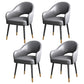 European Glam Style Metal Chairs Set Open Back Arm Dining Room Kitchen Chair Dark Gray 4 Piece Set Clearhalo ' kitchen&dining_furn' 'Dining Chairs' 'Dining Tables & Seating' 'dining_chair' 'furn' 'furn_dining_chair' 'Furniture' 'furniture_dining_chair' 'Kitchen & Dining Furniture' 'kitchen' 3852362