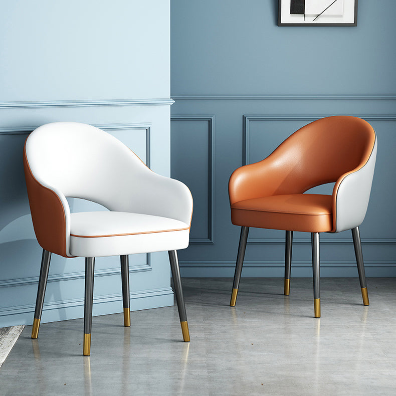 European Glam Style Metal Chairs Set Open Back Arm Dining Room Kitchen Chair Clearhalo ' kitchen&dining_furn' 'Dining Chairs' 'Dining Tables & Seating' 'dining_chair' 'furn' 'furn_dining_chair' 'Furniture' 'furniture_dining_chair' 'Kitchen & Dining Furniture' 'kitchen' 3852373