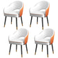 European Glam Style Metal Chairs Set Open Back Arm Dining Room Kitchen Chair White-Orange 4 Piece Set Clearhalo ' kitchen&dining_furn' 'Dining Chairs' 'Dining Tables & Seating' 'dining_chair' 'furn' 'furn_dining_chair' 'Furniture' 'furniture_dining_chair' 'Kitchen & Dining Furniture' 'kitchen' 3852374