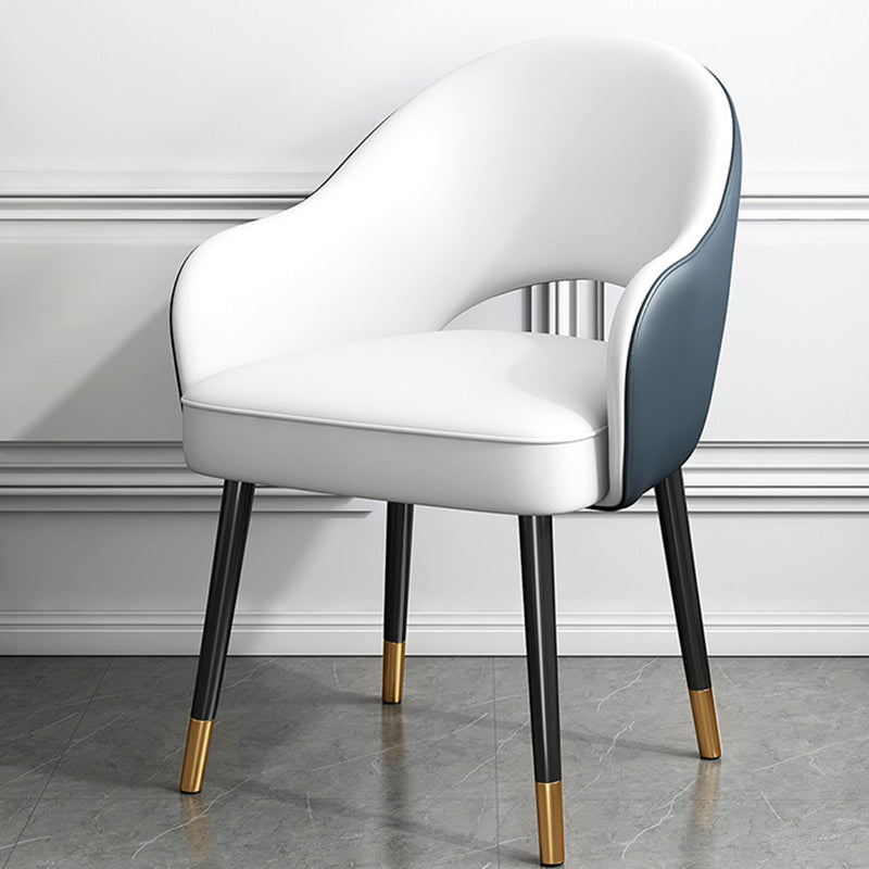 European Glam Style Metal Chairs Set Open Back Arm Dining Room Kitchen Chair Blue-White 1 Piece Clearhalo ' kitchen&dining_furn' 'Dining Chairs' 'Dining Tables & Seating' 'dining_chair' 'furn' 'furn_dining_chair' 'Furniture' 'furniture_dining_chair' 'Kitchen & Dining Furniture' 'kitchen' 3852375