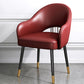 European Glam Style Metal Chairs Set Open Back Arm Dining Room Kitchen Chair Burgundy 1 Piece Clearhalo ' kitchen&dining_furn' 'Dining Chairs' 'Dining Tables & Seating' 'dining_chair' 'furn' 'furn_dining_chair' 'Furniture' 'furniture_dining_chair' 'Kitchen & Dining Furniture' 'kitchen' 3852378
