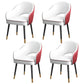 European Glam Style Metal Chairs Set Open Back Arm Dining Room Kitchen Chair Red-White 4 Piece Set Clearhalo ' kitchen&dining_furn' 'Dining Chairs' 'Dining Tables & Seating' 'dining_chair' 'furn' 'furn_dining_chair' 'Furniture' 'furniture_dining_chair' 'Kitchen & Dining Furniture' 'kitchen' 3852383