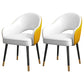 European Glam Style Metal Chairs Set Open Back Arm Dining Room Kitchen Chair Yellow White 2 Piece Set Clearhalo ' kitchen&dining_furn' 'Dining Chairs' 'Dining Tables & Seating' 'dining_chair' 'furn' 'furn_dining_chair' 'Furniture' 'furniture_dining_chair' 'Kitchen & Dining Furniture' 'kitchen' 3852385