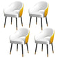 European Glam Style Metal Chairs Set Open Back Arm Dining Room Kitchen Chair Yellow White 4 Piece Set Clearhalo ' kitchen&dining_furn' 'Dining Chairs' 'Dining Tables & Seating' 'dining_chair' 'furn' 'furn_dining_chair' 'Furniture' 'furniture_dining_chair' 'Kitchen & Dining Furniture' 'kitchen' 3852386