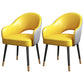 European Glam Style Metal Chairs Set Open Back Arm Dining Room Kitchen Chair Yellow-Gray 2 Piece Set Clearhalo ' kitchen&dining_furn' 'Dining Chairs' 'Dining Tables & Seating' 'dining_chair' 'furn' 'furn_dining_chair' 'Furniture' 'furniture_dining_chair' 'Kitchen & Dining Furniture' 'kitchen' 3852394