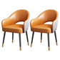 European Glam Style Metal Chairs Set Open Back Arm Dining Room Kitchen Chair Orange-Gray 2 Piece Set Clearhalo ' kitchen&dining_furn' 'Dining Chairs' 'Dining Tables & Seating' 'dining_chair' 'furn' 'furn_dining_chair' 'Furniture' 'furniture_dining_chair' 'Kitchen & Dining Furniture' 'kitchen' 3852397