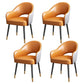 European Glam Style Metal Chairs Set Open Back Arm Dining Room Kitchen Chair Orange-Gray 4 Piece Set Clearhalo ' kitchen&dining_furn' 'Dining Chairs' 'Dining Tables & Seating' 'dining_chair' 'furn' 'furn_dining_chair' 'Furniture' 'furniture_dining_chair' 'Kitchen & Dining Furniture' 'kitchen' 3852398