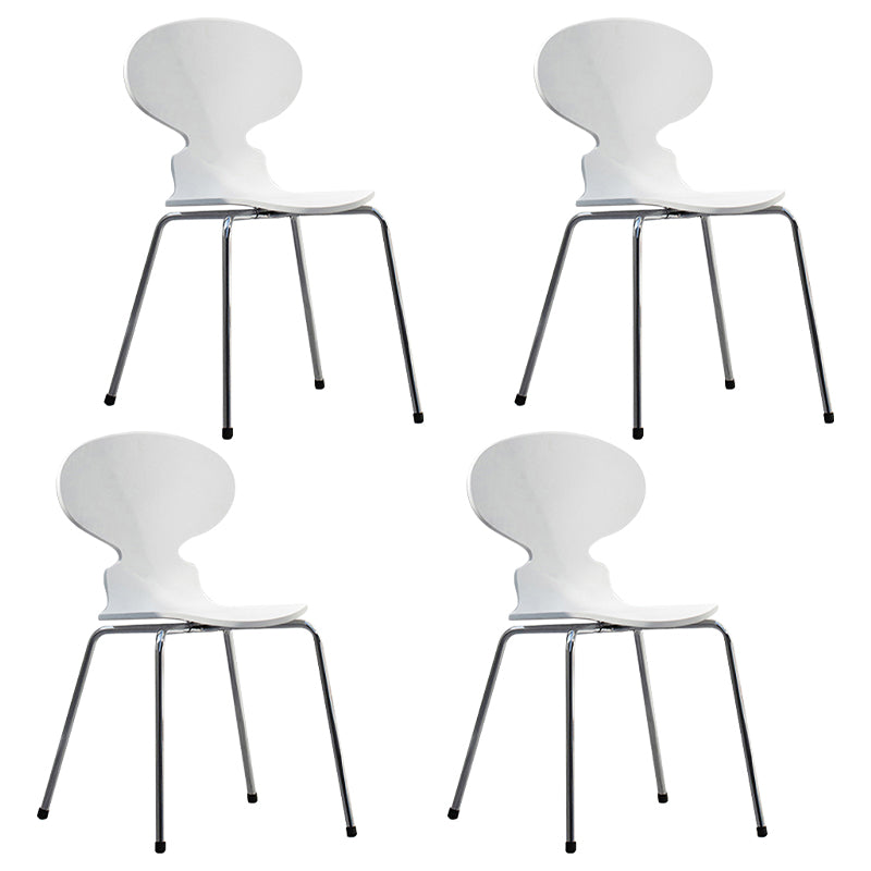 Modern Style Solid Wood Dining Side Chairs Solid Back Armless Chair for Home Use White 4 Piece Set Clearhalo ' kitchen&dining_furn' 'Dining Chairs' 'Dining Tables & Seating' 'dining_chair' 'furn' 'furn_dining_chair' 'Furniture' 'furniture_dining_chair' 'Kitchen & Dining Furniture' 'kitchen' 3852404