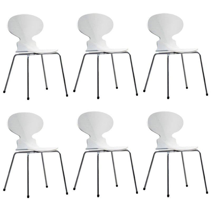 Modern Style Solid Wood Dining Side Chairs Solid Back Armless Chair for Home Use White 6 Piece Set Clearhalo ' kitchen&dining_furn' 'Dining Chairs' 'Dining Tables & Seating' 'dining_chair' 'furn' 'furn_dining_chair' 'Furniture' 'furniture_dining_chair' 'Kitchen & Dining Furniture' 'kitchen' 3852406