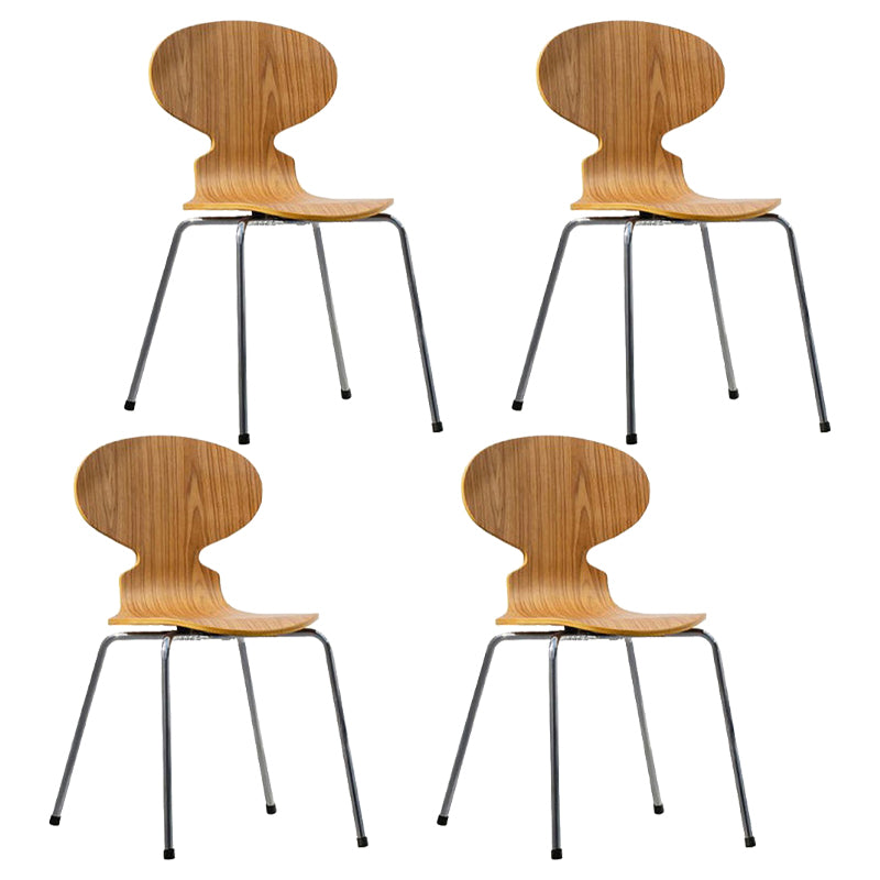 Modern Style Solid Wood Dining Side Chairs Solid Back Armless Chair for Home Use Natural 4 Piece Set Clearhalo ' kitchen&dining_furn' 'Dining Chairs' 'Dining Tables & Seating' 'dining_chair' 'furn' 'furn_dining_chair' 'Furniture' 'furniture_dining_chair' 'Kitchen & Dining Furniture' 'kitchen' 3852410
