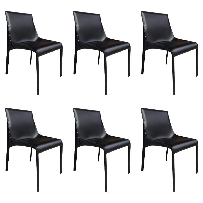 Designer Style Home Leather Chair Matte Finish Parsons Dining Side Chair Black 6 Piece Set Clearhalo ' kitchen&dining_furn' 'Dining Chairs' 'Dining Tables & Seating' 'dining_chair' 'furn' 'furn_dining_chair' 'Furniture' 'furniture_dining_chair' 'Kitchen & Dining Furniture' 'kitchen' 3852420