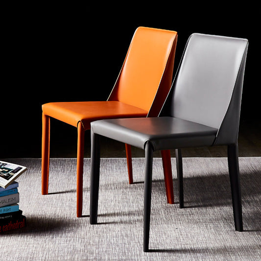 Leather Designer Style Home Chair Matte Finish Parsons Dining Side Chair Clearhalo ' kitchen&dining_furn' 'Dining Chairs' 'Dining Tables & Seating' 'dining_chair' 'furn' 'furn_dining_chair' 'Furniture' 'furniture_dining_chair' 'Kitchen & Dining Furniture' 'kitchen' 3852441