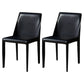 Leather Designer Style Home Chair Matte Finish Parsons Dining Side Chair Black 2 Piece Set Clearhalo ' kitchen&dining_furn' 'Dining Chairs' 'Dining Tables & Seating' 'dining_chair' 'furn' 'furn_dining_chair' 'Furniture' 'furniture_dining_chair' 'Kitchen & Dining Furniture' 'kitchen' 3852442