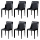 Leather Designer Style Home Chair Matte Finish Parsons Dining Side Chair Black 6 Piece Set Clearhalo ' kitchen&dining_furn' 'Dining Chairs' 'Dining Tables & Seating' 'dining_chair' 'furn' 'furn_dining_chair' 'Furniture' 'furniture_dining_chair' 'Kitchen & Dining Furniture' 'kitchen' 3852446