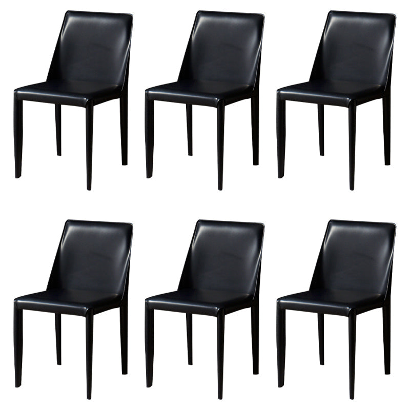Leather Designer Style Home Chair Matte Finish Parsons Dining Side Chair Black 6 Piece Set Clearhalo ' kitchen&dining_furn' 'Dining Chairs' 'Dining Tables & Seating' 'dining_chair' 'furn' 'furn_dining_chair' 'Furniture' 'furniture_dining_chair' 'Kitchen & Dining Furniture' 'kitchen' 3852446