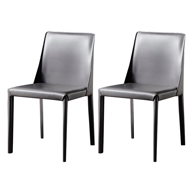 Leather Designer Style Home Chair Matte Finish Parsons Dining Side Chair Grey 2 Piece Set Clearhalo ' kitchen&dining_furn' 'Dining Chairs' 'Dining Tables & Seating' 'dining_chair' 'furn' 'furn_dining_chair' 'Furniture' 'furniture_dining_chair' 'Kitchen & Dining Furniture' 'kitchen' 3852448