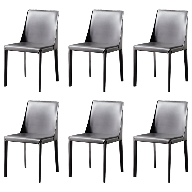 Leather Designer Style Home Chair Matte Finish Parsons Dining Side Chair Grey 6 Piece Set Clearhalo ' kitchen&dining_furn' 'Dining Chairs' 'Dining Tables & Seating' 'dining_chair' 'furn' 'furn_dining_chair' 'Furniture' 'furniture_dining_chair' 'Kitchen & Dining Furniture' 'kitchen' 3852452