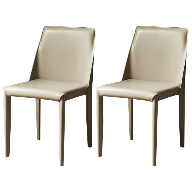 Leather Designer Style Home Chair Matte Finish Parsons Dining Side Chair Light Gray 2 Piece Set Clearhalo ' kitchen&dining_furn' 'Dining Chairs' 'Dining Tables & Seating' 'dining_chair' 'furn' 'furn_dining_chair' 'Furniture' 'furniture_dining_chair' 'Kitchen & Dining Furniture' 'kitchen' 3852453